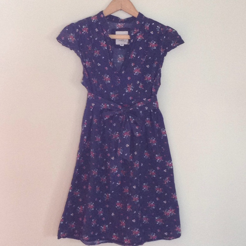 Navy Floral Babydoll Dress